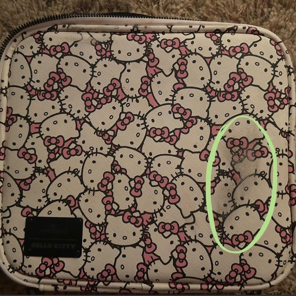 Hello Kitty Pink and Cream Character Pattern Travel Case